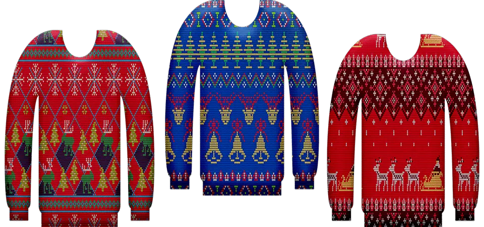 3 different ugly sweater color