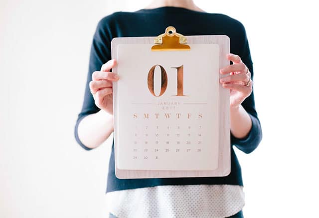 Woman holding a calendar